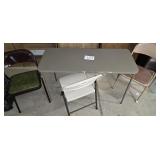 Folding Table & 3 Non-matching Chairs