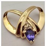 14 kt Gold Pendant Amethyst is 3.9 grams,