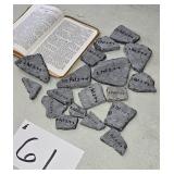 Bible & Stones with a Scripture Verse on them,