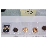 4 Pennies, One Stamp, 1926, 1997, 1984 D, 1923