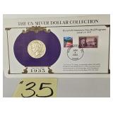1935 S Peace Silver Dollar & Stamps