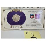 1879 O Morgan Silver Dollar & Stamps