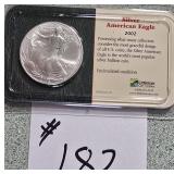 2002 Uncirculated Silver American Eagle/Walking