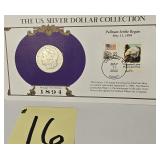 1894 O Morgan Silver Dollar & Stamps