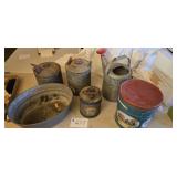 Collection of Fuel Cans, Watering Can,