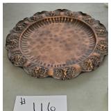 1940ï¿½s Solid Copper Gregorian Serving Tray