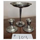 Sterling Silver Pieces with Weighted Bases