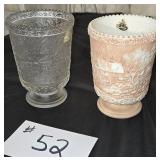 2 Fenton Currier & Ives Glasses