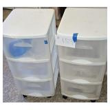 2 Plastic Drawers on Wheels