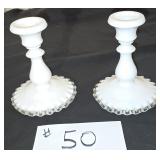 Pr of Fenton Silver Crest Candlesticks