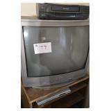 Sharp TV, Magnavox VHS, DVD Player w/Cabinet