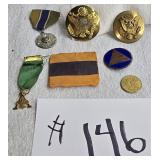 Military Memorabilia, 2 are Visor Hat Insignia