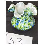 1967-8 Fenton Fluted Murrhina Vase