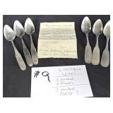6 Antique Spoons, 3 marked J. Russell,