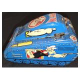 Vintage 1950ï¿½s Popeye Wind up Tank, Line Mar Toys