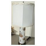 Vintage Glass Paneled Lamp 34ï¿½ tall