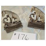 Antique Bookends Art Deco Seated Whippet