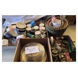 Table Full-Mugs, Popcorn Popper, Baskets,