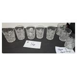 8 Cut Crystal Goblets-3 Have Chips