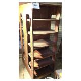 Rolling Wood Shelving Unit, 2 Sided, 31 X 64 X 23