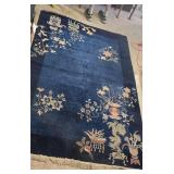 Antique Oriental Rug, Gorgeous Deep Blue 62 X 96