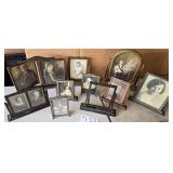 Great Selection of 10 Antique Photos & Frames