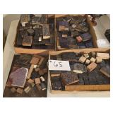 4 Flats of Ink Stamps, Letter Press