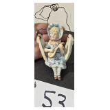 Germany Victorian Porcelain Swinging Girl Figurine