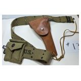 WWII Leather Holster & Belt
