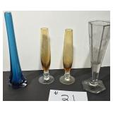 4 Vintage Flower Vases