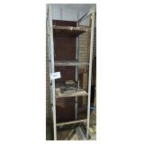 Rolling Metal Shelving Unit with Record Turntable