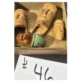 4 Folk Art Carved Indian Heads