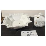 2 pcs of Westmoreland Milk Glass