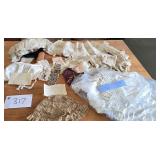 Box of Antique Lace & Childï¿½s Hat
