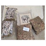 5 Decorative Pillows & a Throw