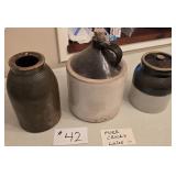 2 Antique Crocks & One Antique Crock Jug