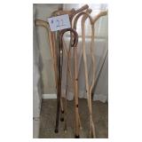 Collection of Hand Carved Walking Sticks & Canes