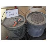 2 Vintage Minnow Buckets-Basement