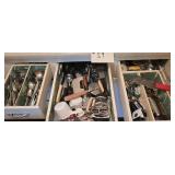 3 Drawers of Kitchen Utensils & Flatware