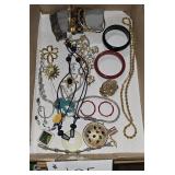 Flat of Costume Jewelry, Some Bak-E-Lite