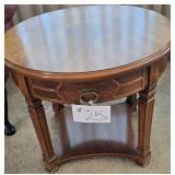 27' Mersman Round Pecan Lamp Table