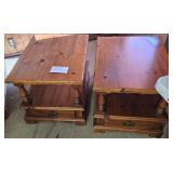 Pair of Pine Side Tables 22 X 28 X 22