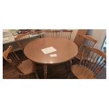 Vintage Keller Kitchen Table, 6 Chairs, One Leaf