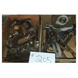 2 Flats- C-Clamps, Trailer Hitch, Saw Blades,
