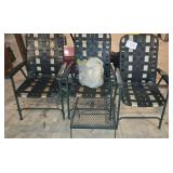 3 Lawn Chairs & Metal Table-Basement