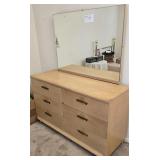 MCM 6 Drawer Dresser with Mirror 53 X 20 X 32