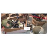 Table Full-Vintage Electrical Items, Piano Dolly,