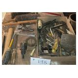 Flat of Misc, Hand Tools, Brushes, Staple Gun