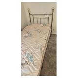 Twin Bed Complete, Brass Headboard & Frame