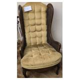 MCM Flexsteel Gold Velvet Wing Back Chair
